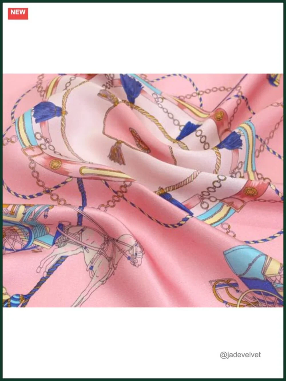100% Pure Mulberry Silk Small Square Scarf - 21x21 Digital Printed Neckerchief